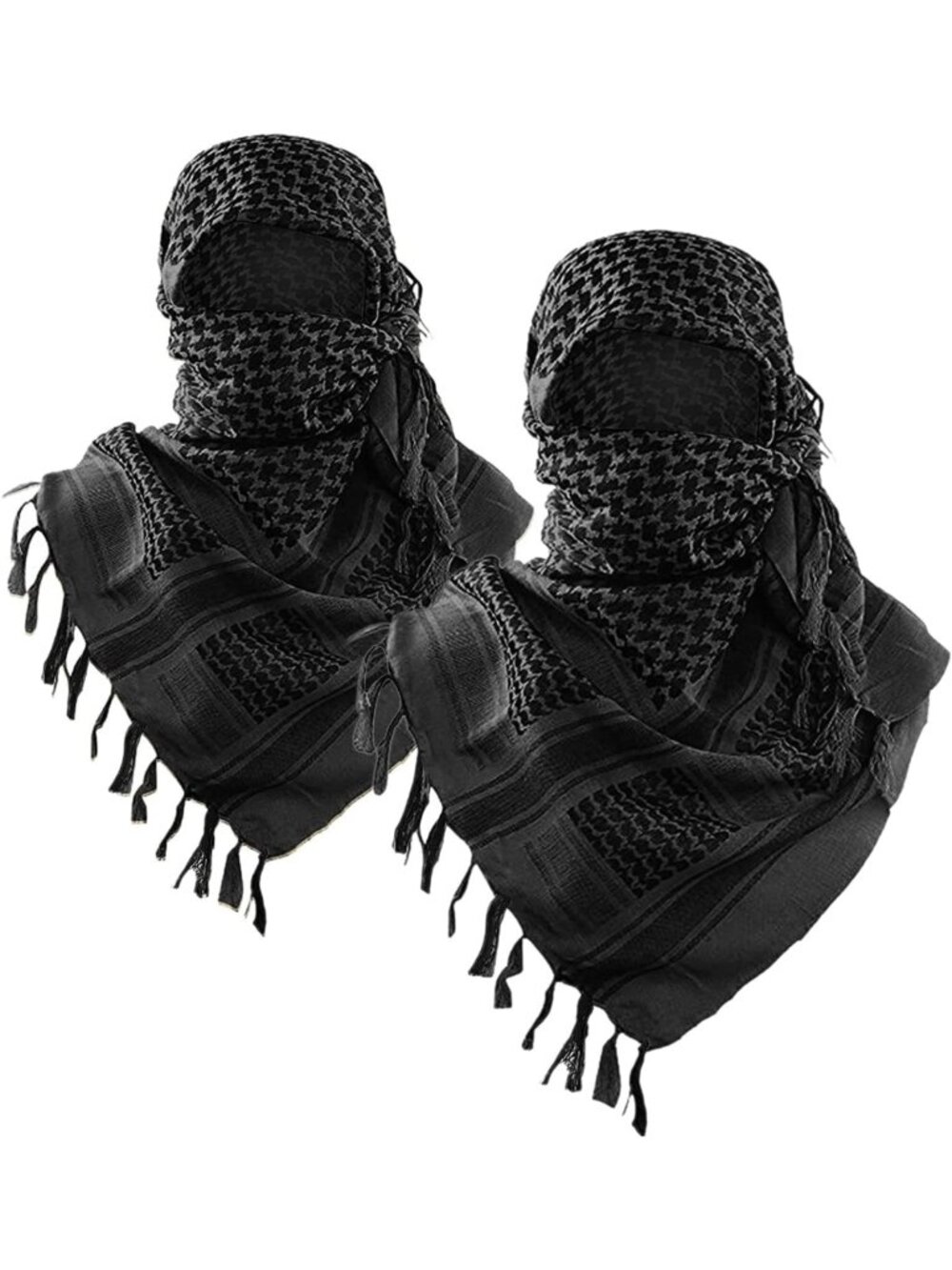 Tactical Desert Shemagh Scarf - 100% Cotton Keffiyeh Wrap for Men & Women
